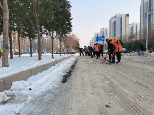 中铁二十局集团石家庄安置房项目组织“扫雪除冰”主题党日活动