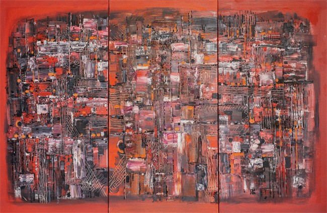 杨云，《四季红》，布面油画，180cm×120cm.jpg